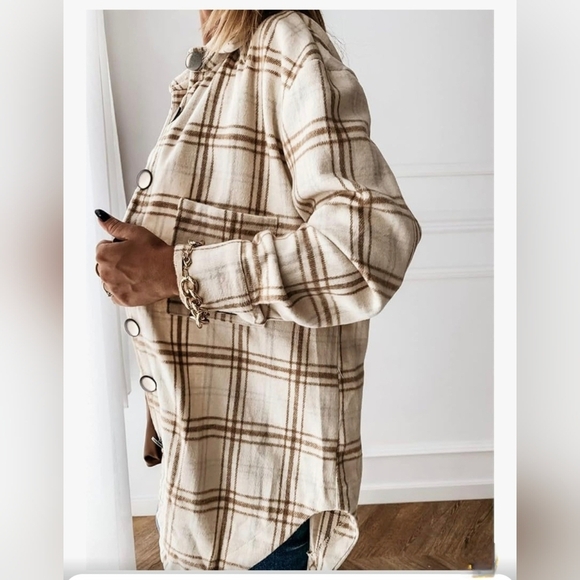 StunShow Plaid  Button Down Flannel Shacket #1109 NWOT - Picture 6 of 11